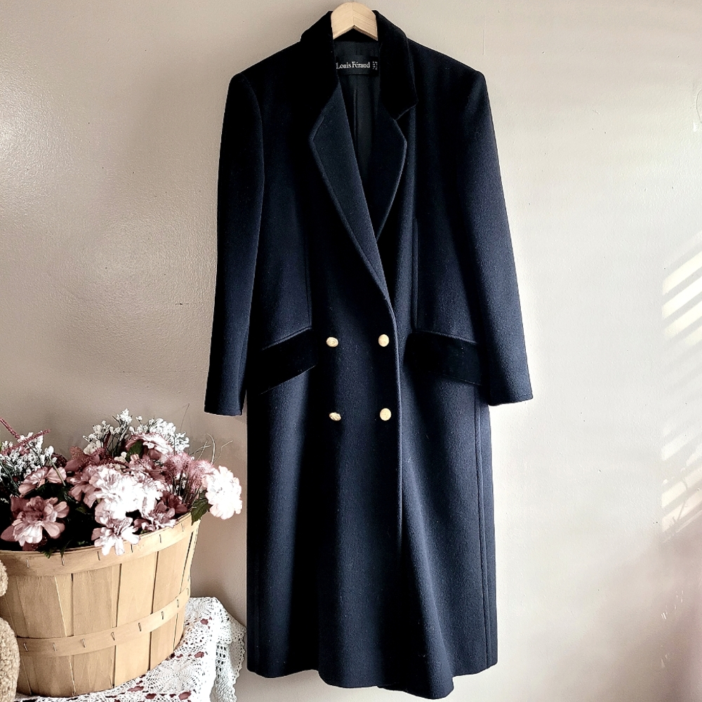 Louis Feraud Double Breasted Wool Coat - Picture 4 of 12